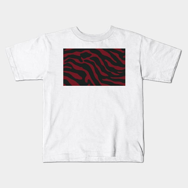 Tiger Skin Pattern Face Mask Firebrick Red Kids T-Shirt by MAGE